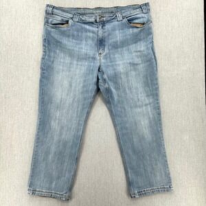 Duluth Trading Co Ballroom Double Flex Jeans Men's 46x30 Relaxed Fit Light Wash